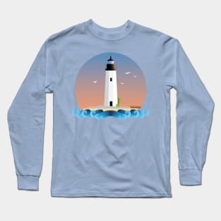 Flat Design - New Point Comfort Lighthouse Long Sleeve T-Shirt